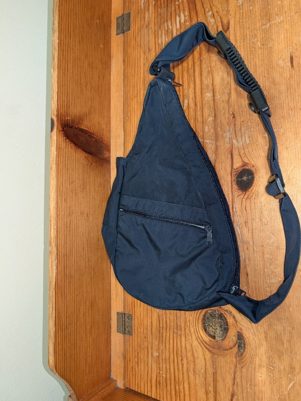 AmeriBag Healthy Back Bag Navy Blue Nylon Ergonomic Sling Crossbody